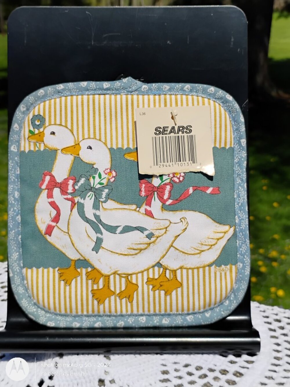 Country goose geese quilted pot holder NWT from Sears Grandmacore Cottagecore